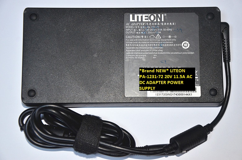 *Brand NEW*LITEON PA-1231-72 AC100-240V AC DC ADAPTER 20V 11.5A POWER SUPPLY